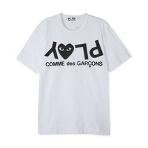 꼼데가르송 공용 리버스 로고 화이트 반팔티 AZ T068 051 1
