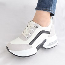 중년 엄마 가죽 키높이 운동화 밴딩끈 신발 40대 50대