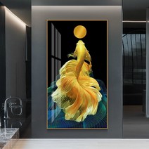 풍수 인테리어 황금 잉어 재물복 보석십자수 재료 큐빅 DIY 비즈, 150x80CM