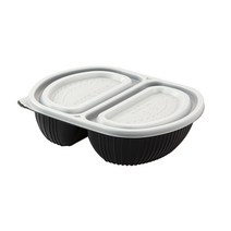 [DS] 일회용 반반 짬짜면 중화요리 배달 용기 DS-361 블랙 뚜껑포함 200세트, [DS] 짬짜면 DS-361 검정 200세트
