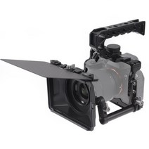 Fotga 미니 경량 클립온 렌즈 매트 박스 DSLR 미러리스 카메라 A7 A7R A7S II III IV Z6 Z7 II EOS R3 R5C M6 용 4x4 4 4x565, 3.handle cage set