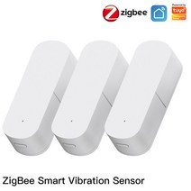 탁도계 탁도측정기 MOES Zigbee 스마트 진동 센서 감지 Tuya 스마트 라이프 앱 알림 실시간 모션 충격 알람 기록 기록, 3 PCs