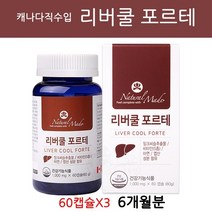 밀크씨슬 간영양제 리버쿨 포르테 실리마린 밀크시슬 고함량 아연 비타민b군 비타민a 엽산 남성 여성 간피로 간보호 추천 캐나다 직수입 60캡슐, 3개