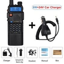 생활용 무전기 3800mAh 높은 전원 8W Baofeng UV5R 워키 토키 듀얼 디스플레이 밴드 휴대용 UHF VHF BFUV5R, 3800mAh 8W Carcharge+EURO