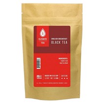 Elevate Tea 잉글리쉬 브렉퍼스트 블랙티 85그램 파우치 30서빙 루스 리프 티 블렌드 카페인 레벨 하이 싱글 유닛 336432