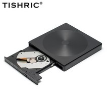 벽걸이 CD플레이어 TISHRIC 휴대용 CD DVD 플레이어 리더기 광학 드라이브 DVD-ROM CD-ROM CD-RW DVD-R CD-R DVD-RW 외부, [01] Black