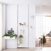 [숨결] 몰리 인테리어 가벽 우드 파티션 주문제작, 타공-화이트, 598 mm