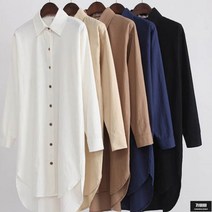 가바바 여성 셔츠원피스 심플하게 자주 입는 베이직 카라넥 롱남방 롱원피스 G53766