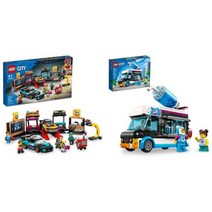 LEGO City Custom Car Garage 60389 Toy Set with 2 Customizable Cars Mechanic Workshop and 4 Minifig, Frustration-Free Packaging + R