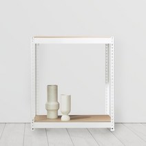 앵글선반 철제 창고 다용도실선반 2단 900 x 800 x 1800, 블랙, 12mm 강화 MDF 보드