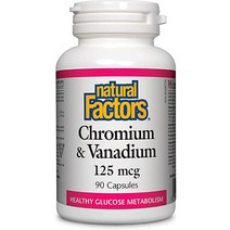 내추럴 팩터스 크롬 ampamp 바나듐 125mcg 건강한 신진대사 지원 90캡슐