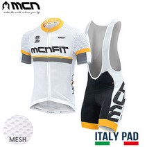 브랜드없음 MCN 자전거의류세트 루멘화이트 반팔져지+4부 빕슈트