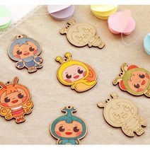 민화샵 곤충 나무팬던트 우드팬시 팬시우드 우드아트, 애벌레