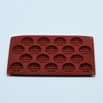 와플팬 아기 보조 식품 도구 홈 18 심지어 미니 와플 초콜릿 몰드 크리에이티브 Diy 젤리 케이크, 02 Dark red