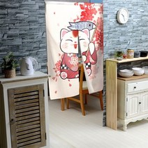 커튼 주방 일본 노렌 우키요에 문 다채로운 행운의 고양이 침실 복도 차양 맞춤형 페인트