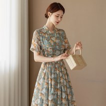 시크라인 프레쉬 플롤랄 패턴 철릭 원피스