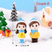 책꽃이 돌 음식모형 미니 크리스마스 커플 피규어 인형 DIY 정원 분재 장식 장식 어린이 장난감 미니어처 입상 사람들이 동상 홈 데코 2 개, 04 2pcs