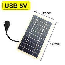 태양 전지판 전지 태양광 태양열 충전 충전기 보조배터리 베터리 실제 전원 태양 전지, USB-5v 3w