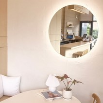 루비드 국산 LED 간접조명 원형 거울 벽걸이거울, 700원형/터치버튼사용(콘센트형)