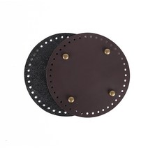 마마니트 징장식 원형 가죽 가방바닥 국내산, 정원형소 다크브라운 지름 16cm