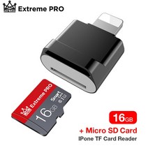 메모리 슈퍼 미니 USB 플래시 드라이브 SD 카드 리더 아이폰 호환 6 플러스 7 8 11 X Otg iOS 13 용 2 in 1, [02] Black16GB