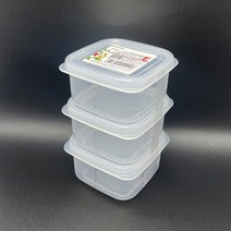 프리미엄 사각 밀폐용기 E 200ml 3개입 신선 보관 용량 눈금 표시 일제 다용도 수납함 냉장고 정리