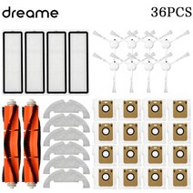 창문청소기 창문로봇청소 드림 봇 D10 플러스 RLS3D 로봇 진공 청소기 헤파 필터 걸레 메인 사이드 브러시 먼지 봉투 교체 부품, 17.36pcs