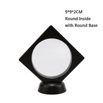 투명 주얼리 디스플레이 홀더 아크릴 서스펜션 스탠드 랙 반지 목걸이 시계 다이아몬드 케이스 보석, 03 Black  9x9 Round