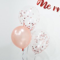 컨페티5P + 펄풍선5P set _로즈골드 실버 골드 중 택1, 골드