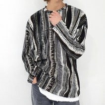 남자 여름 인디안 오버핏 주름옷 루즈핏 플리츠 긴팔 티 (1color)