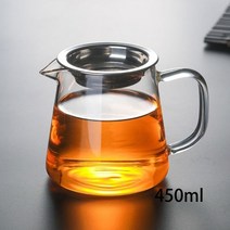내열 투명 유리 차 주전자 공정한 컵 차 하이 수제 쿵푸 차 컵 teaset gongdao 핸들이있는 차 도자기 포인트, 450ml 전자