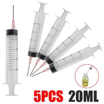 영양소 공급 액세서리 리필용 바늘이 있는 20ml 플라스틱 일회용 주입기 주사기 5 개, 한개옵션0