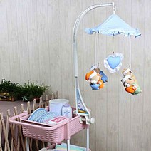 침대 기저귀정리함용 3단모빌대 모빌거치대 [SN:601AF8#626], 화이트