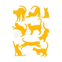 오피스왕국 고양이 cat10 그래픽 스티커, 옐로우