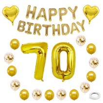 퍼니파티 컨페티 칠순 홈파티 생일 풍선 세트, 골드