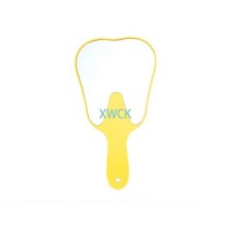 치과 거울 깨지지 않는 입 치아 구강 위생 플라스틱 화장 관리 도구 의사 손, Yellow