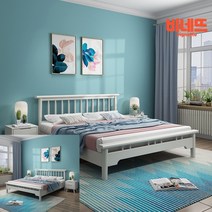 사각 고무나무 슈퍼싱글 침대프레임 화이트 침대다이 침대받침 호텔형침대