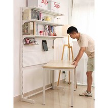 펀잇쳐스 테이블 수납 세트 디스플레이 책상 벽걸이, A-블랙 56x35x190(테이블제외)