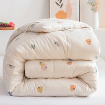 제리야 올코튼 이불 이불 속 보온 솜 이불 순면 이불 봄가을 이불 겨울 두껍게 싱글, 오색딸기
