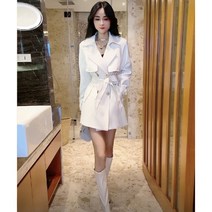 여성 하프 코트 트렌치 자켓 캐주얼 베이직 트렌치코트 봄 가을 바람막이 반코트 아우터
