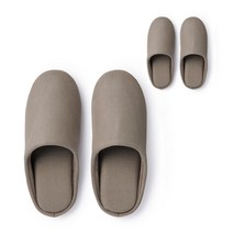 무인양품 MUJI 남녀공용 면 평직 인솔 슬리퍼 2개 JKAB5A2S, 모카브라운