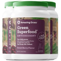 Amazing Grass 그린 수퍼푸드 드링크 파우더 아사이베리, 700g, 3개
