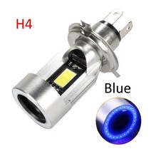 활대링크 H4 Led 헤드라이트 헤드램프 P43T Hs1 오토바이 안개등 엔젤 아이즈 레드 블루 BMW 할리 스즈키, 03 Angel eye Blue_01 H4