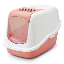 세련된 디자인 후드형 고양이 화장실 레트로핑크(21172)