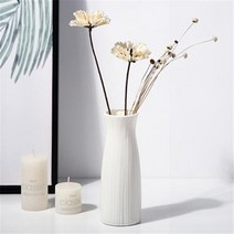 북유럽 스타일 플라스틱 꽃병 심플 작은 신선한 꽃병 저장 병 꽃 거실 집 장식품, A-White-L
