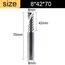 목공용 레이저 포인트 1 플루트 나선형 밀링 커터 텅스텐 카바이드 조각 라우터 비트 아크, 31 8x42x70, 03 10pcs