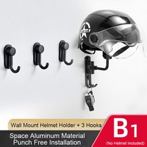 이동식 행거 2단 옷걸이 헹거 바이크 오토바이 헬멧 랙 벽걸이 브래킷 디스플레이 홀더 180 도 회전 스토리지 코트 FR2004 용, [12] Wall Mount with Hook
