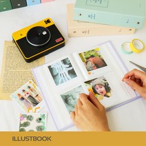 인스탁스 스퀘어 코닥 포토프린터 미니샷 레트로3 폴라 앨범, 일러스트북 스퀘어 - 블랙