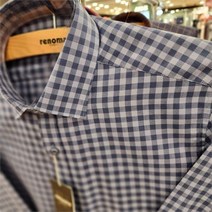 레노마 SH04 F/W 고퀄리티 면혼방 CVC 멜란 깅엄 헤링본 체크 슬림핏 셔츠 RMFSLP-140-BU-55555