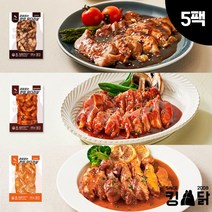 킹닭 껍질없는 한입 닭다리살 200g x 5팩 통닭다리살 통다리살 슬라이스 닭다리 순살, 혼합구성(갈비2+숯불2+로제1), 5개